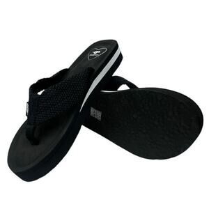 Rocket Dog Women's Winner Thong Flip Flops Size 9 Black White